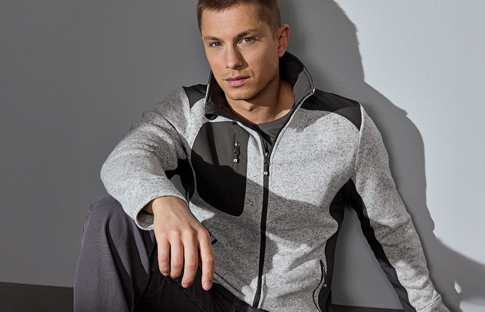 Cardigan | knit fleece - Grigio mélange