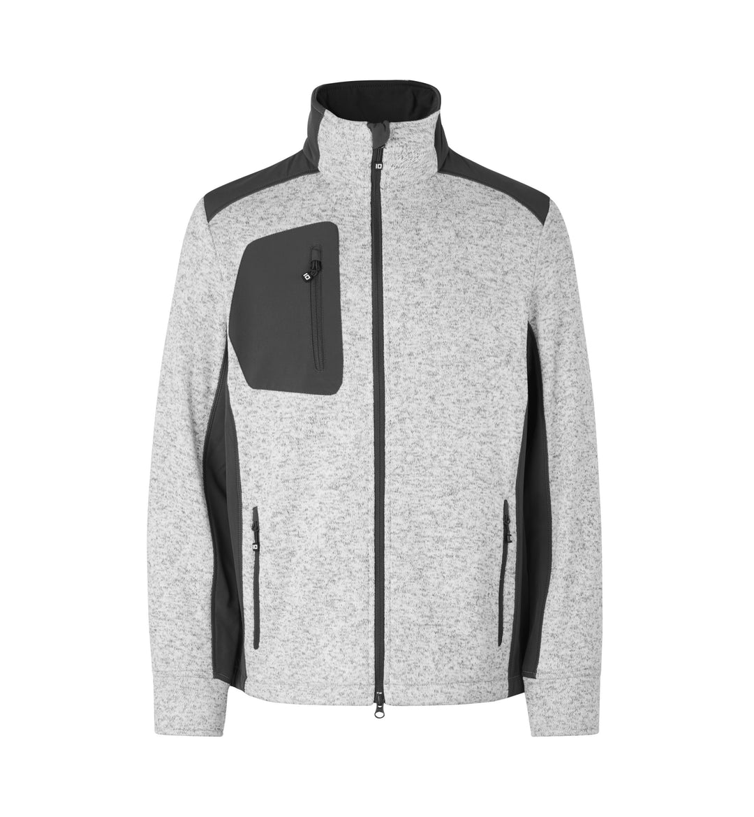 Cardigan | knit fleece - Grigio mélange