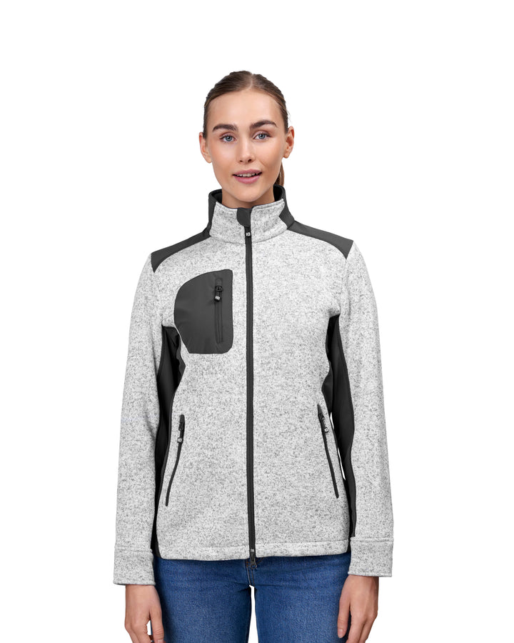 Cardigan | knit fleece | donna - Grigio mélange