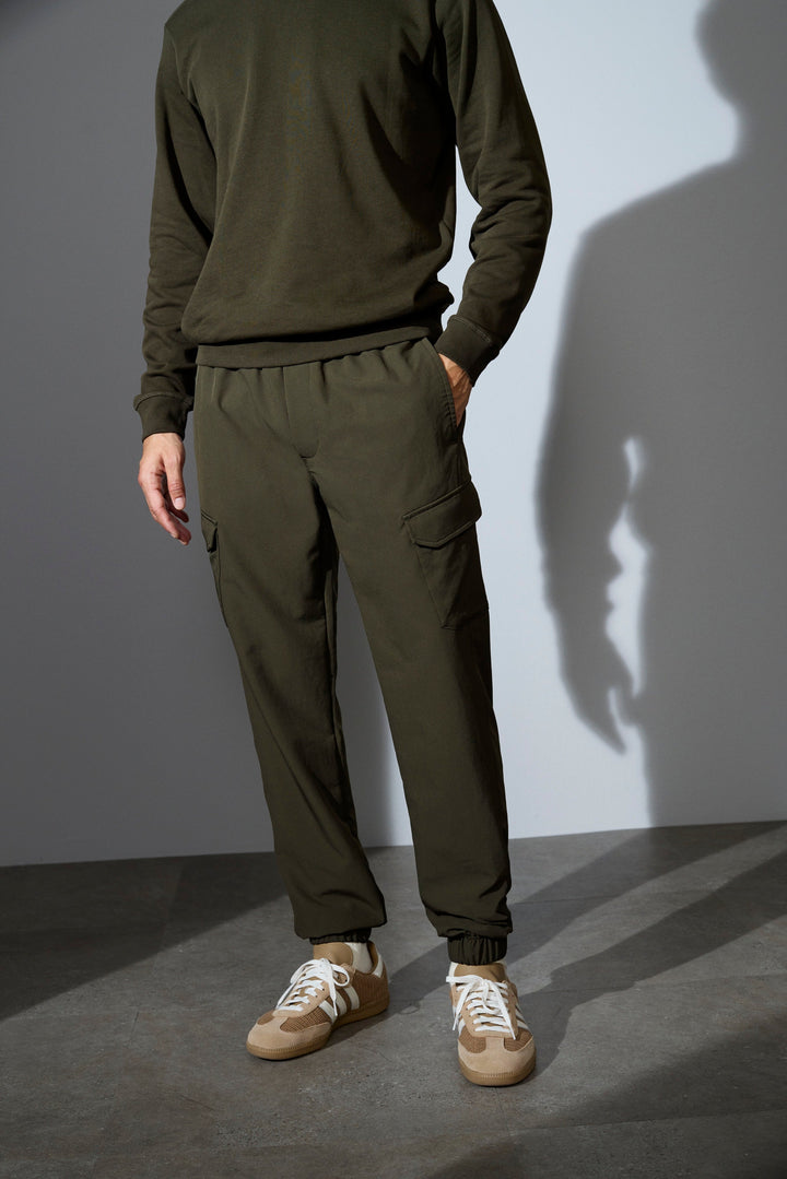Pantaloni cargo stretch | unisex - Oliva