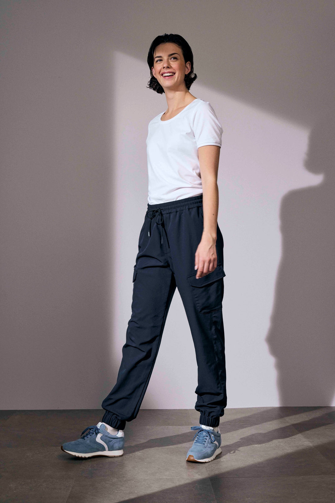 Pantaloni cargo stretch | unisex - Blu navy