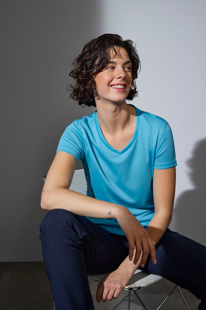 T-shirt YES Active | donna - Cyan
