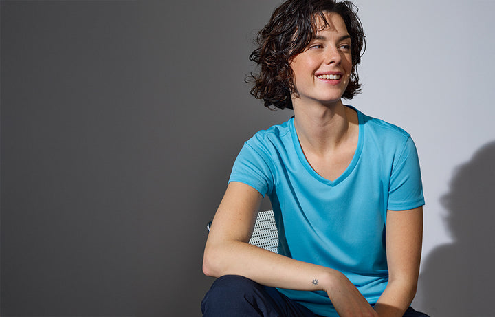 T-shirt YES Active | donna - Cyan