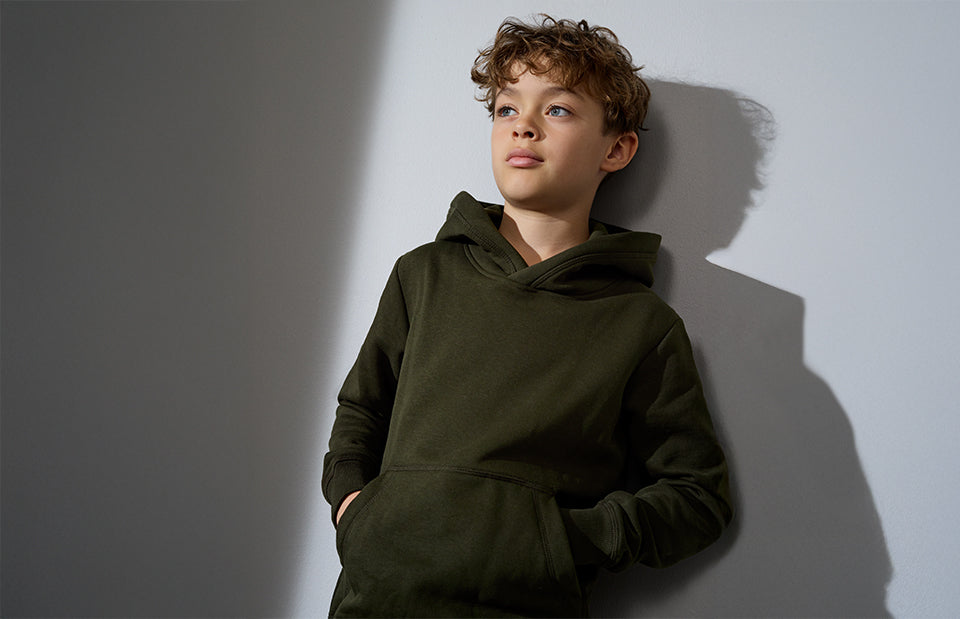Hoodie CORE | bambino - Oliva