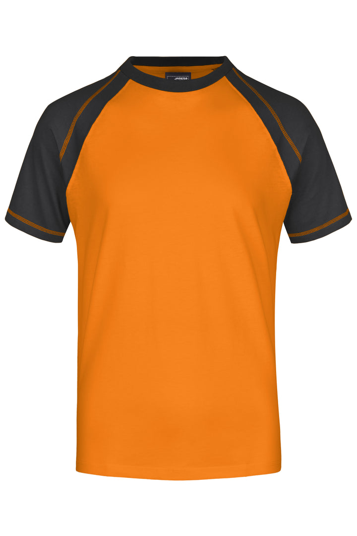 Men's Raglan-T - orange/black