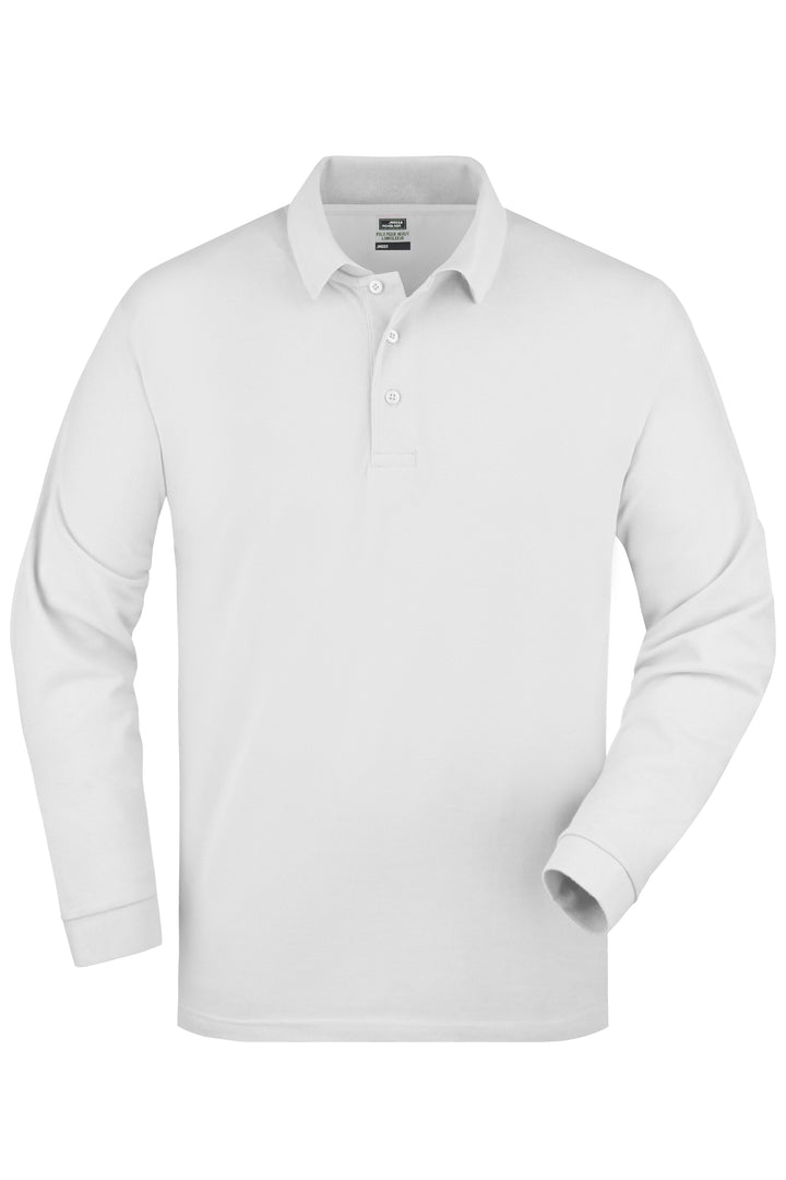 Polo-Piqué Long-Sleeved - white