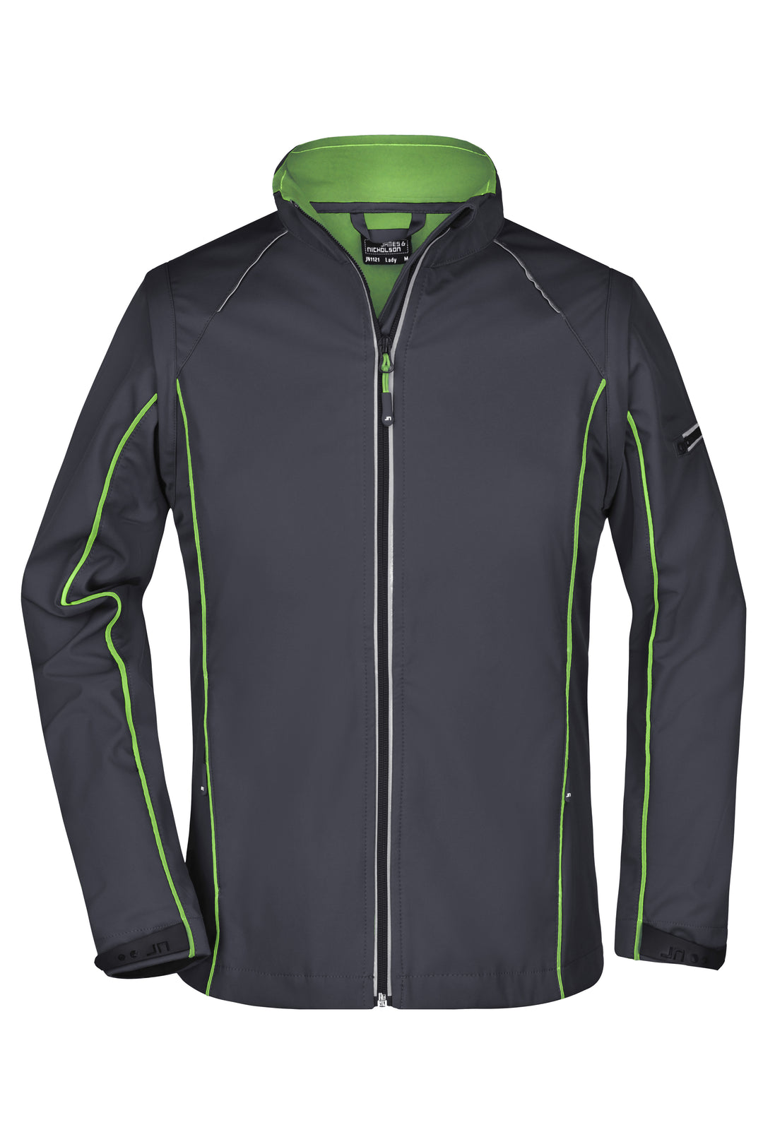 Ladies' Zip-Off Softshell Jacket - iron-grey/green