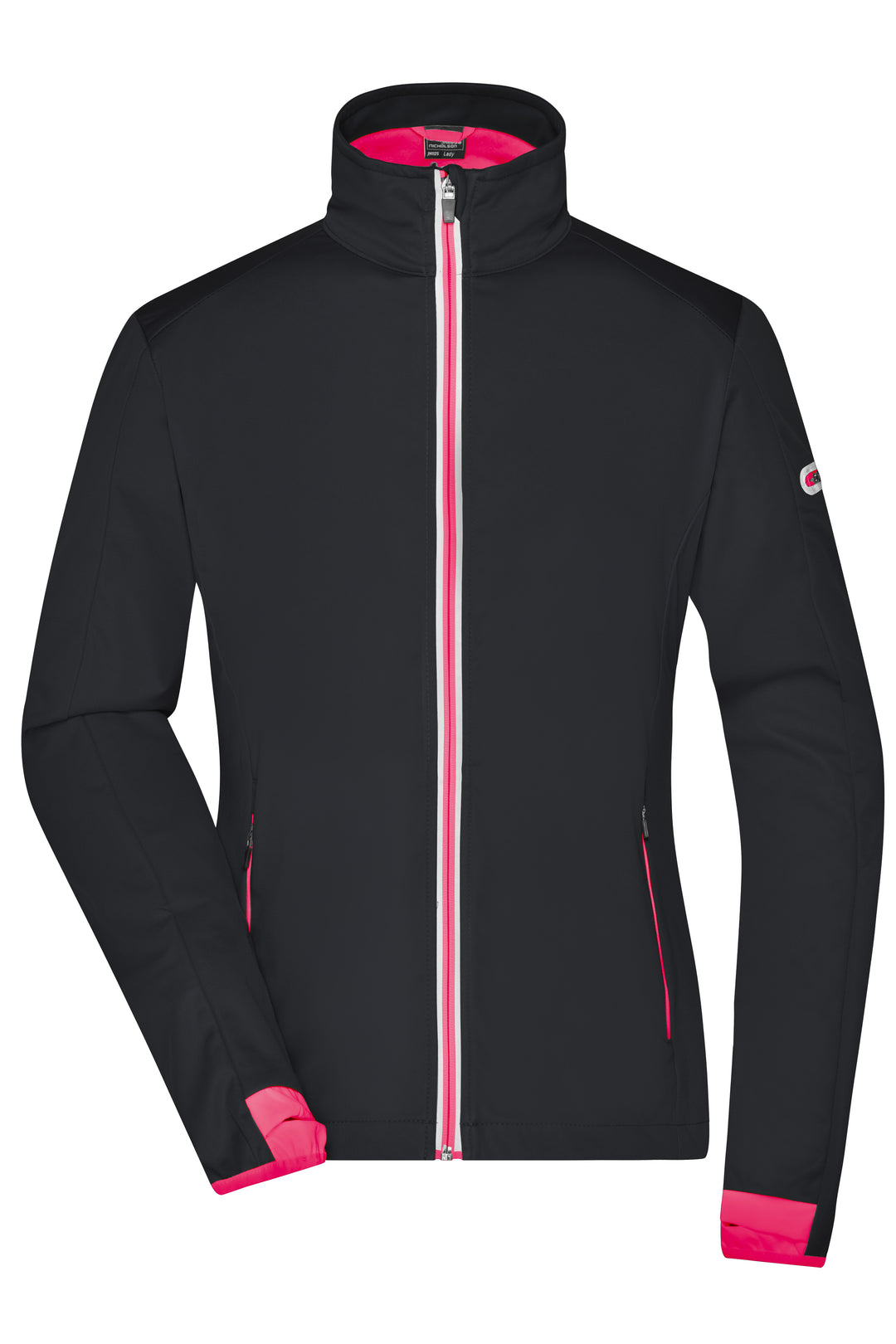 Ladies' Sports Softshell Jacket - black/light-red