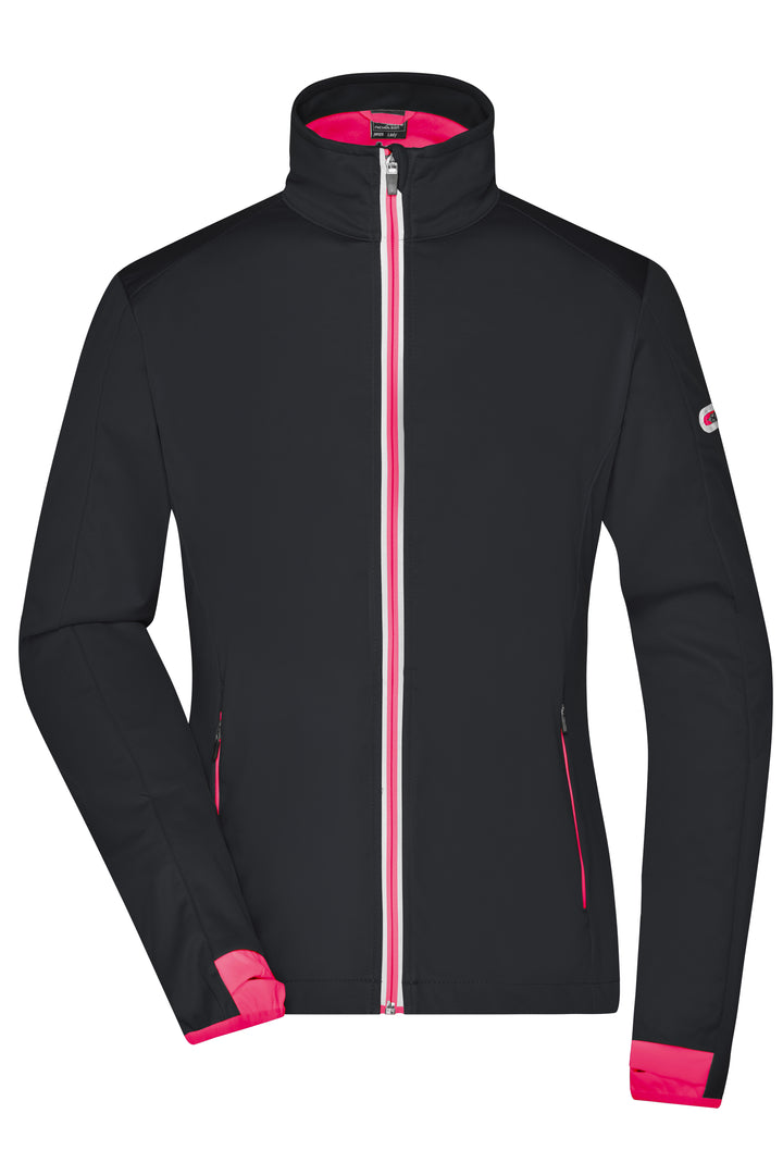 Ladies' Sports Softshell Jacket - black/light-red
