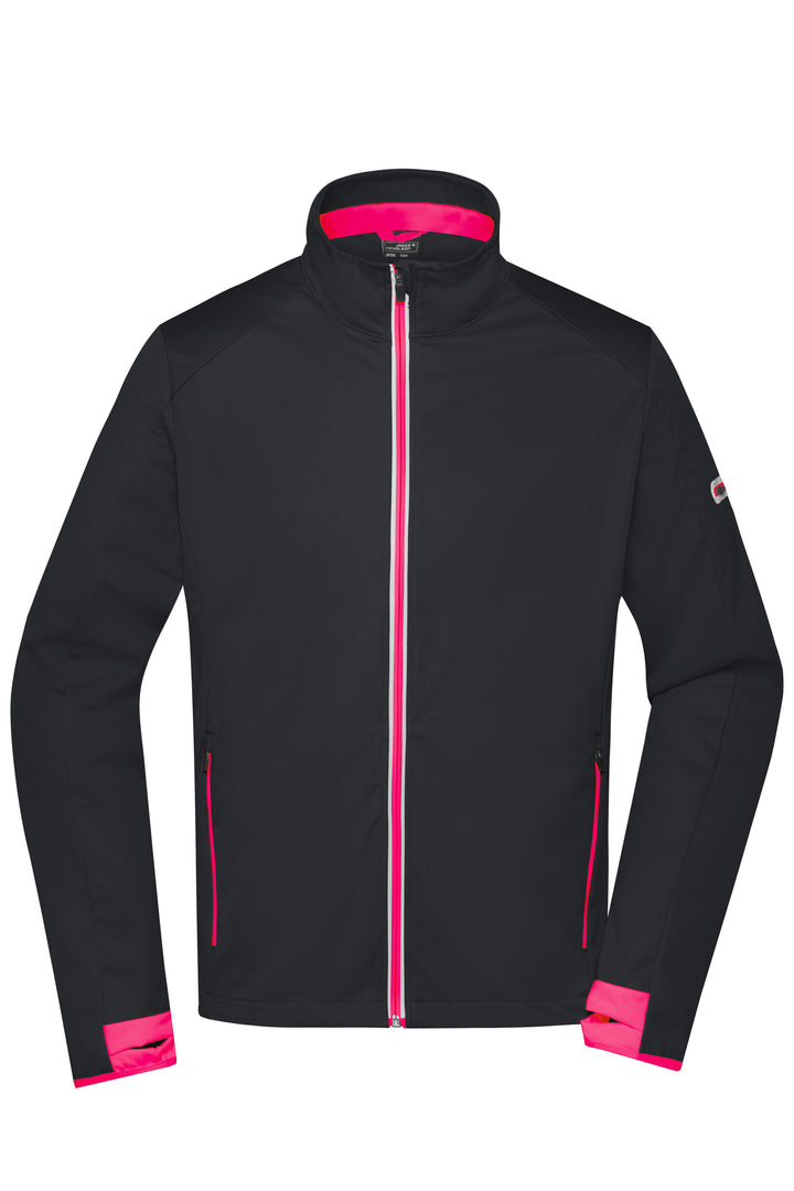 Men's Sports Softshell Jacket - black/light-red
