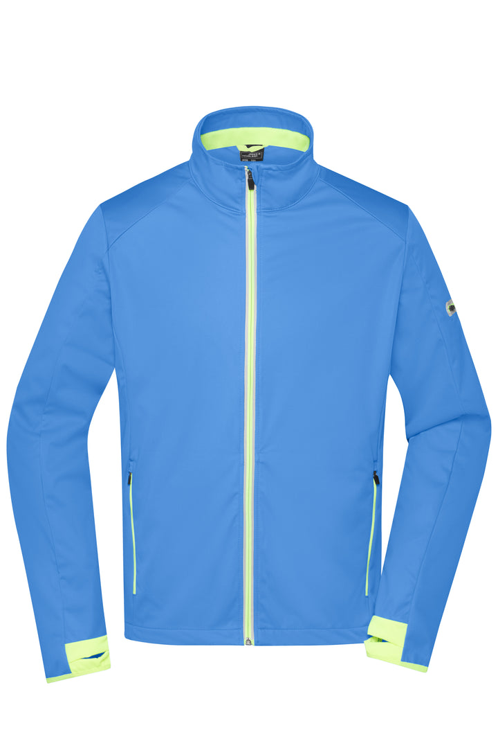 Men's Sports Softshell Jacket - bright-blue/bright-yellow