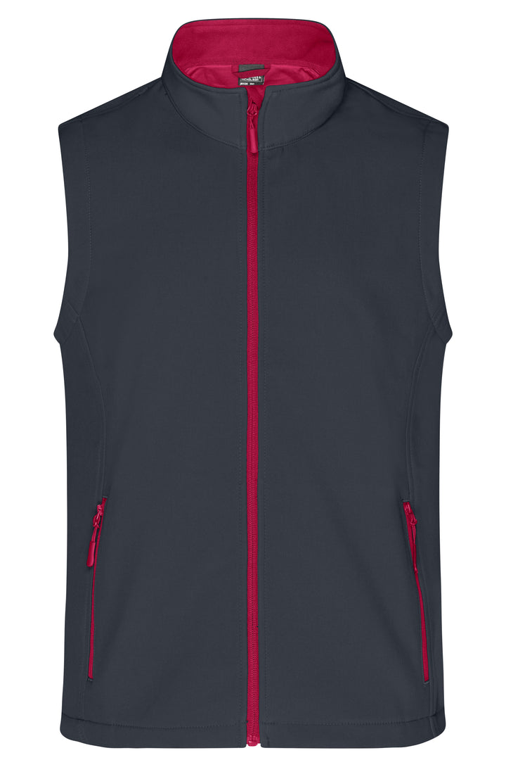 Men's Promo Softshell Vest - iron-grey/red
