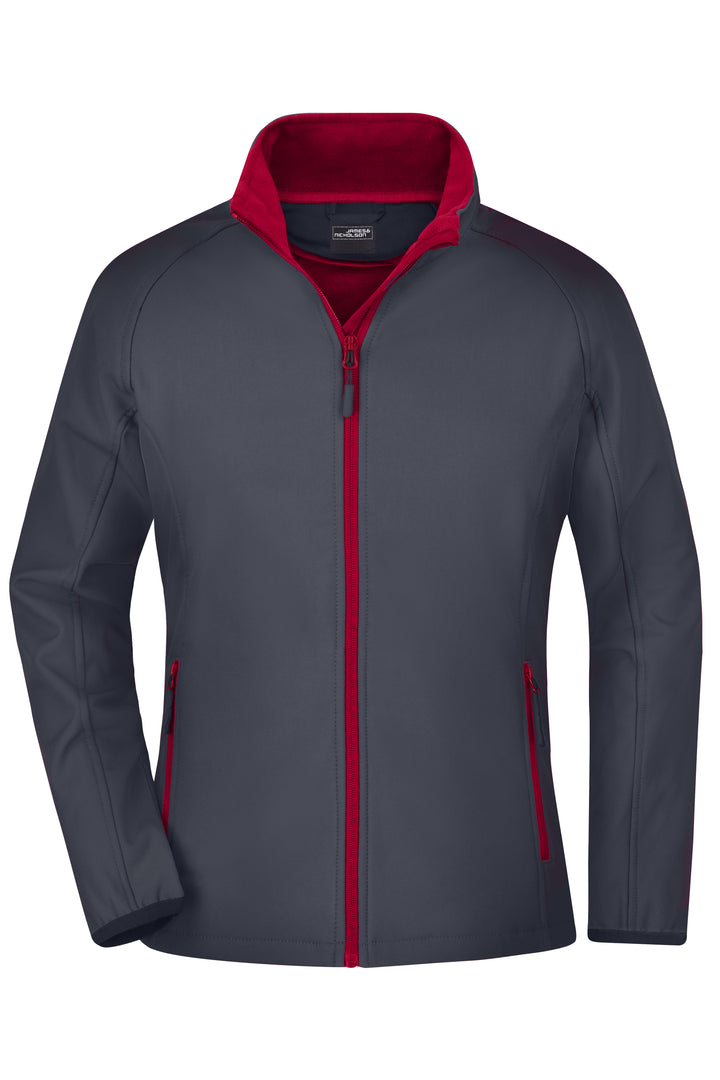Ladies' Promo Softshell Jacket - iron-grey/red