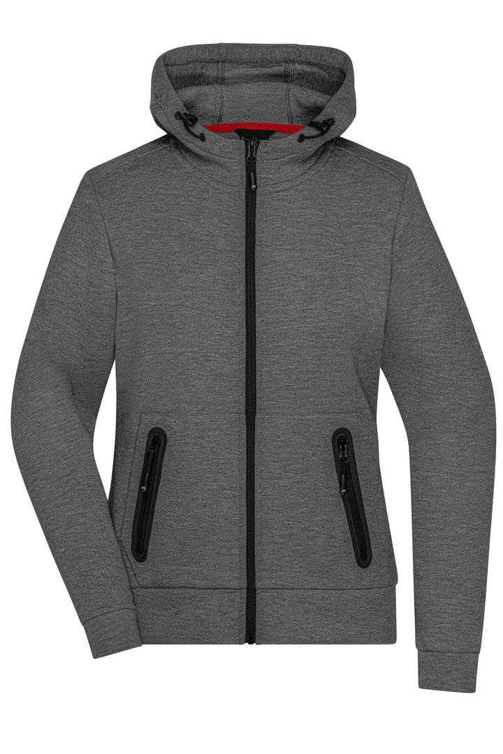 Ladies' Hooded Jacket - dark-melange
