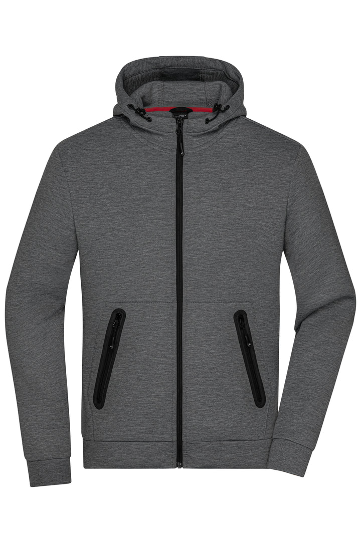 Men's Hooded Jacket - dark-melange