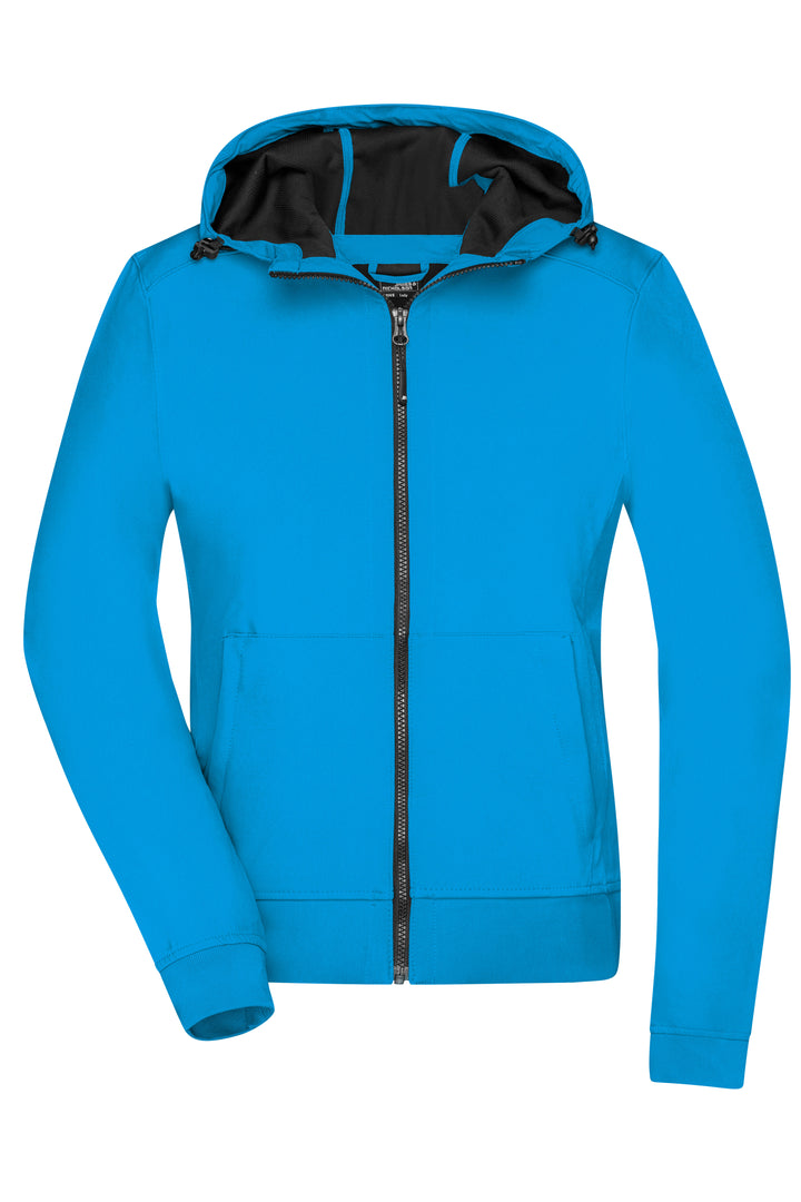 Ladies' Hooded Softshell Jacket - blue/black