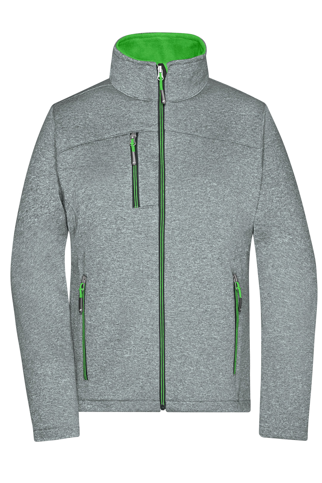 Ladies' Softshell Jacket - dark-melange/green