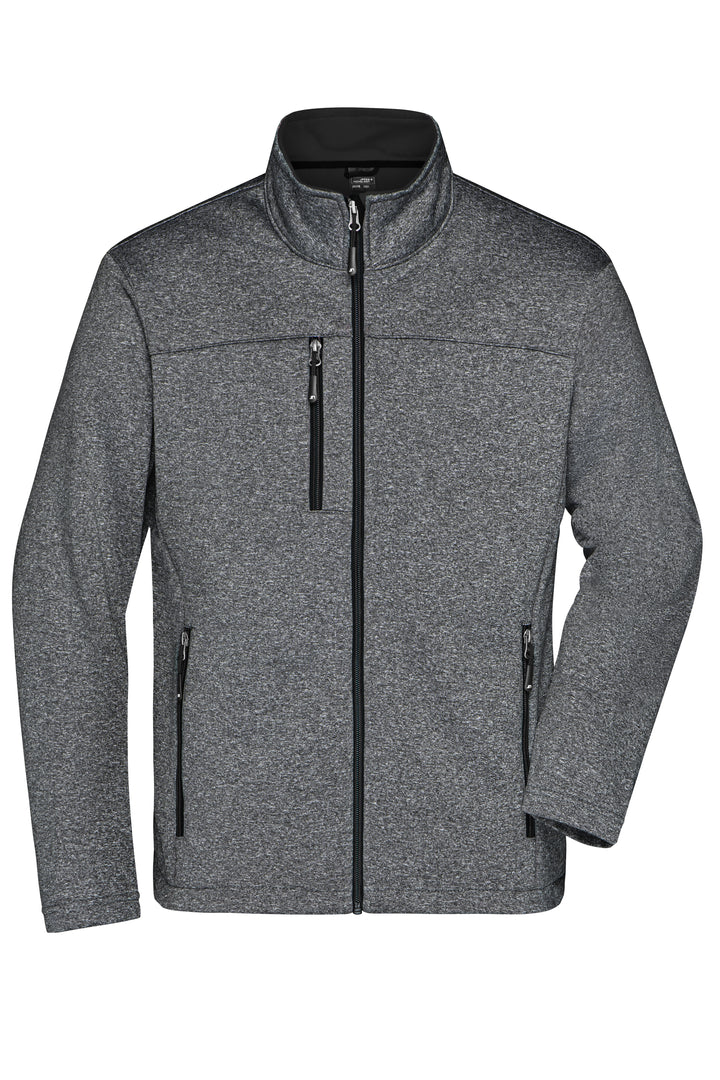 Men's Softshell Jacket - dark-melange/black