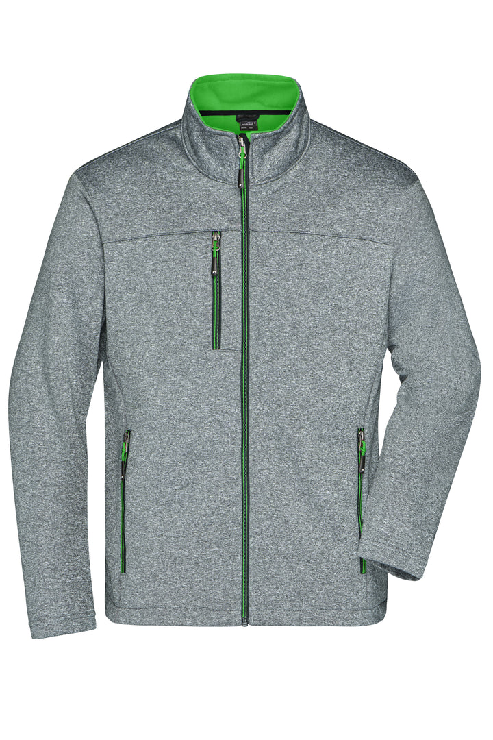 Men's Softshell Jacket - dark-melange/green