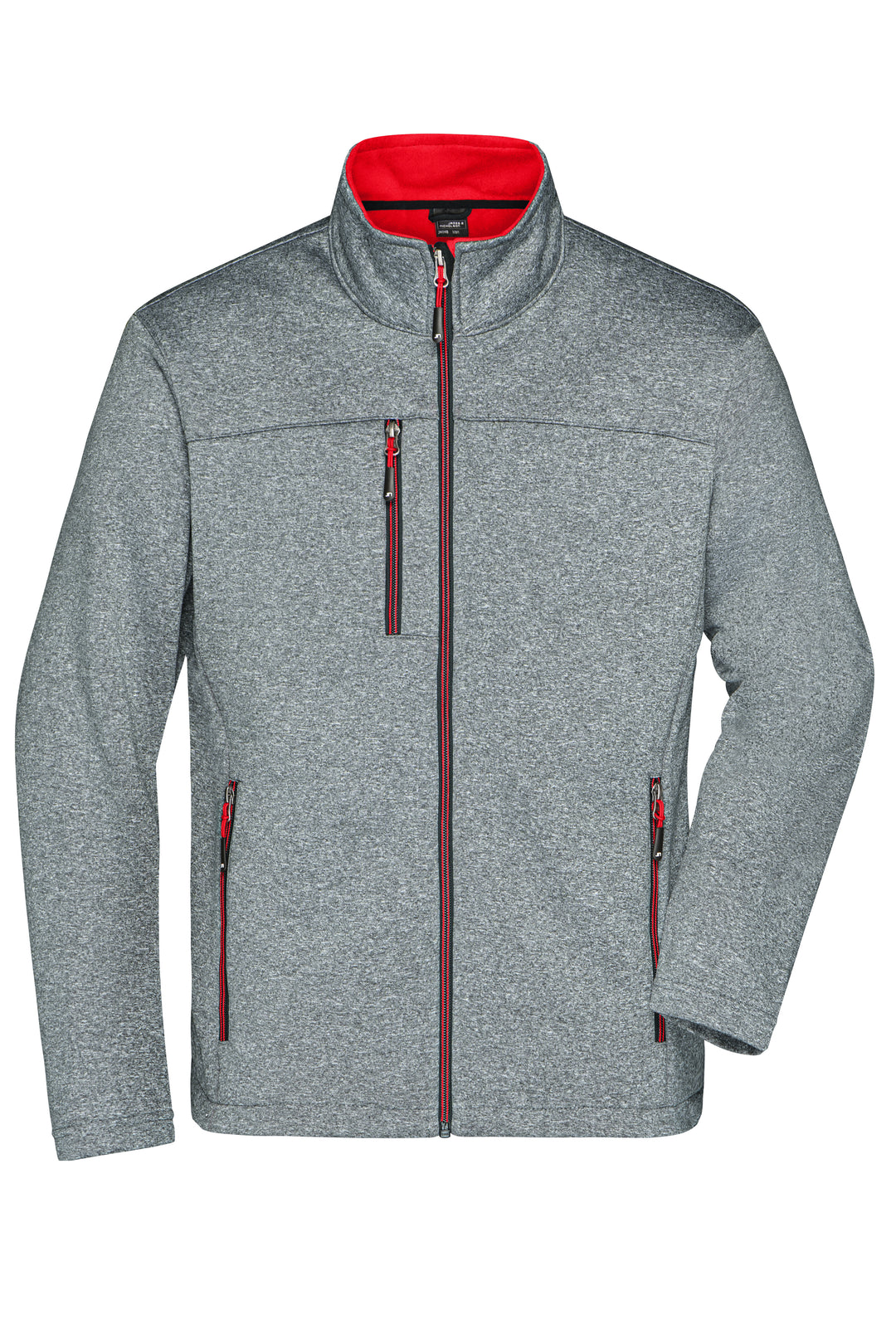 Men's Softshell Jacket - dark-melange/red