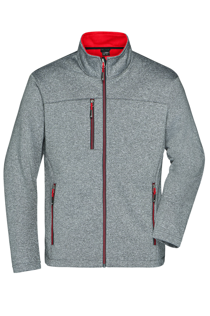 Men's Softshell Jacket - dark-melange/red