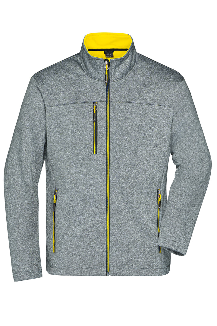 Men's Softshell Jacket - dark-melange/yellow