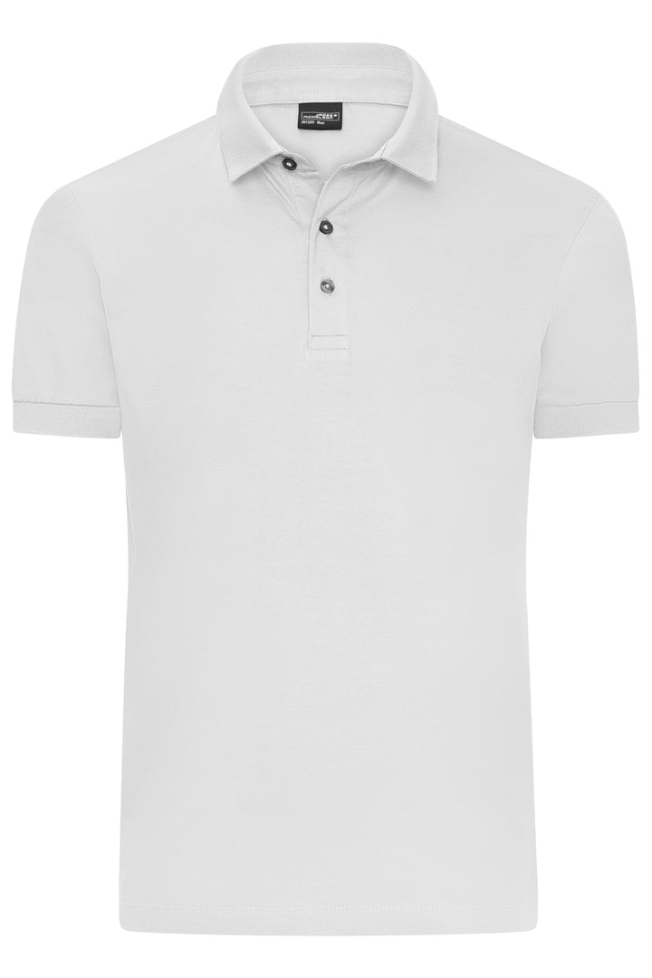 Men's Mercerised Polo - white