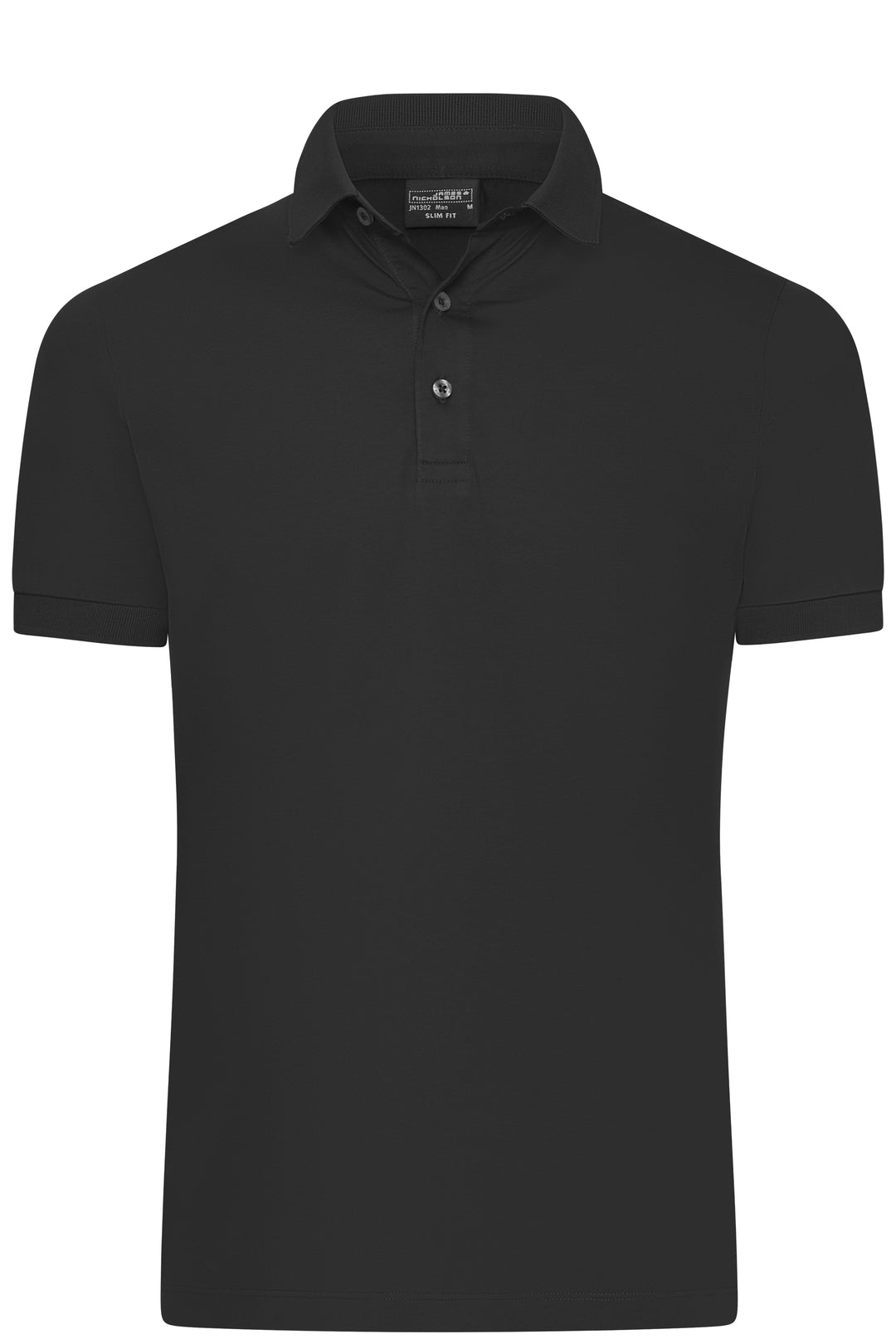 Men's Mercerised Polo Slim Fit - black