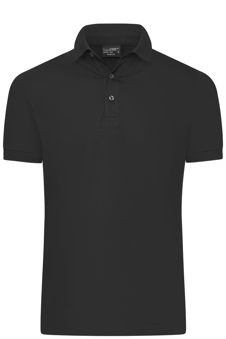 Men's Mercerised Polo Slim Fit - black