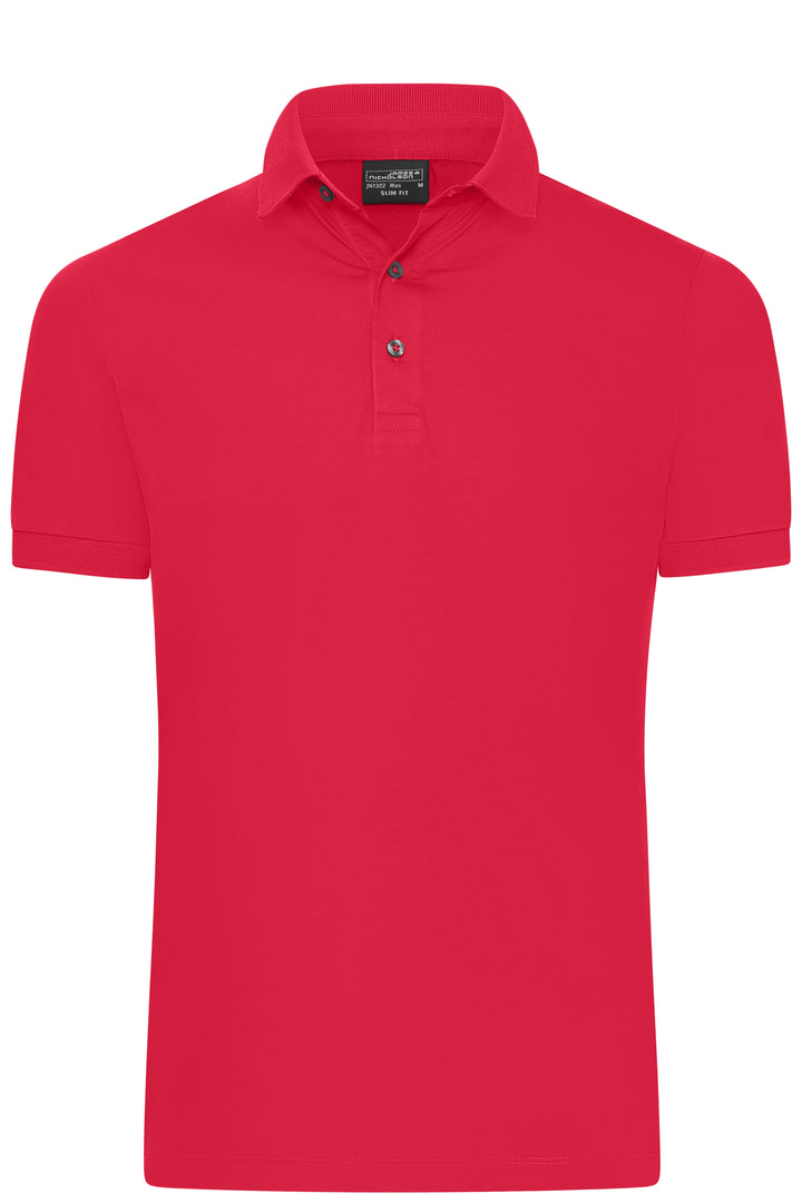 Men's Mercerised Polo Slim Fit - light-red