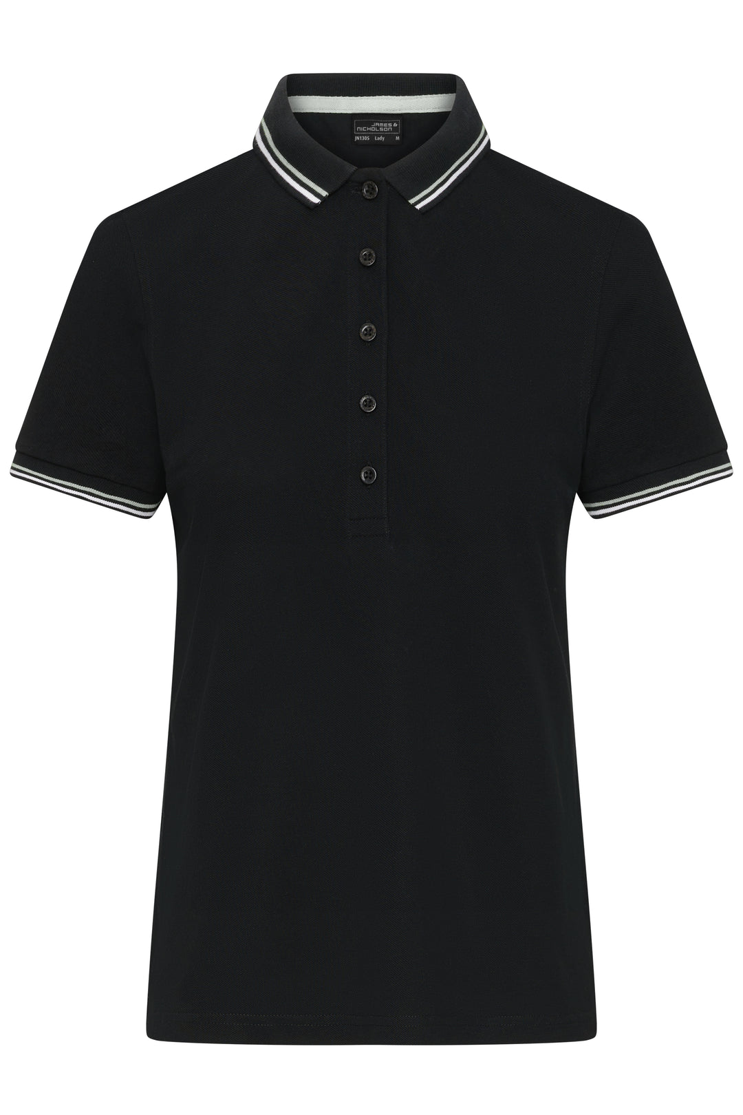 Ladies' Polo - black/white/grey