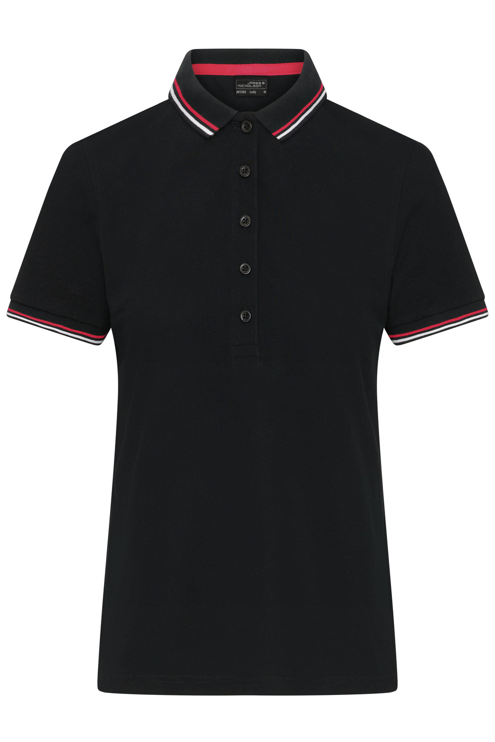 Ladies' Polo - black/white/red