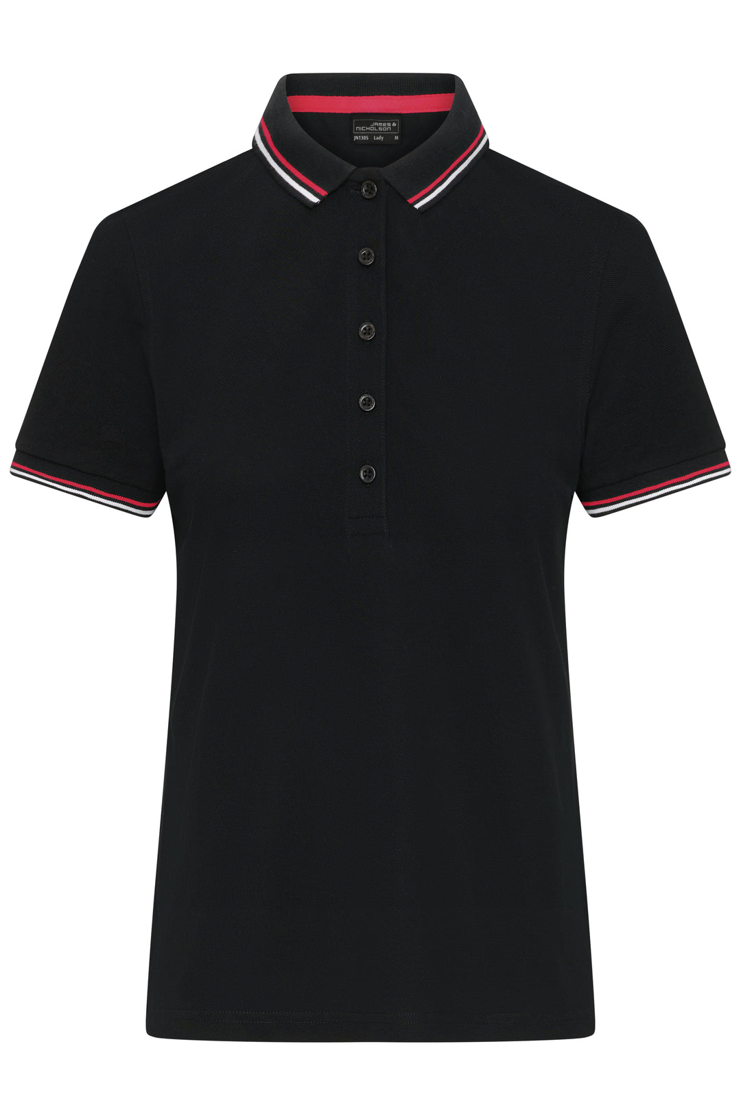Ladies' Polo - black/white/red