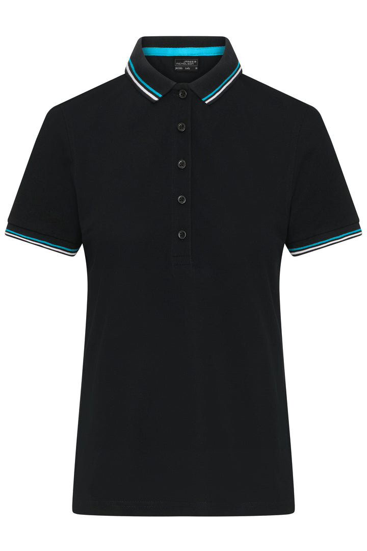 Ladies' Polo - black/white/turquoise