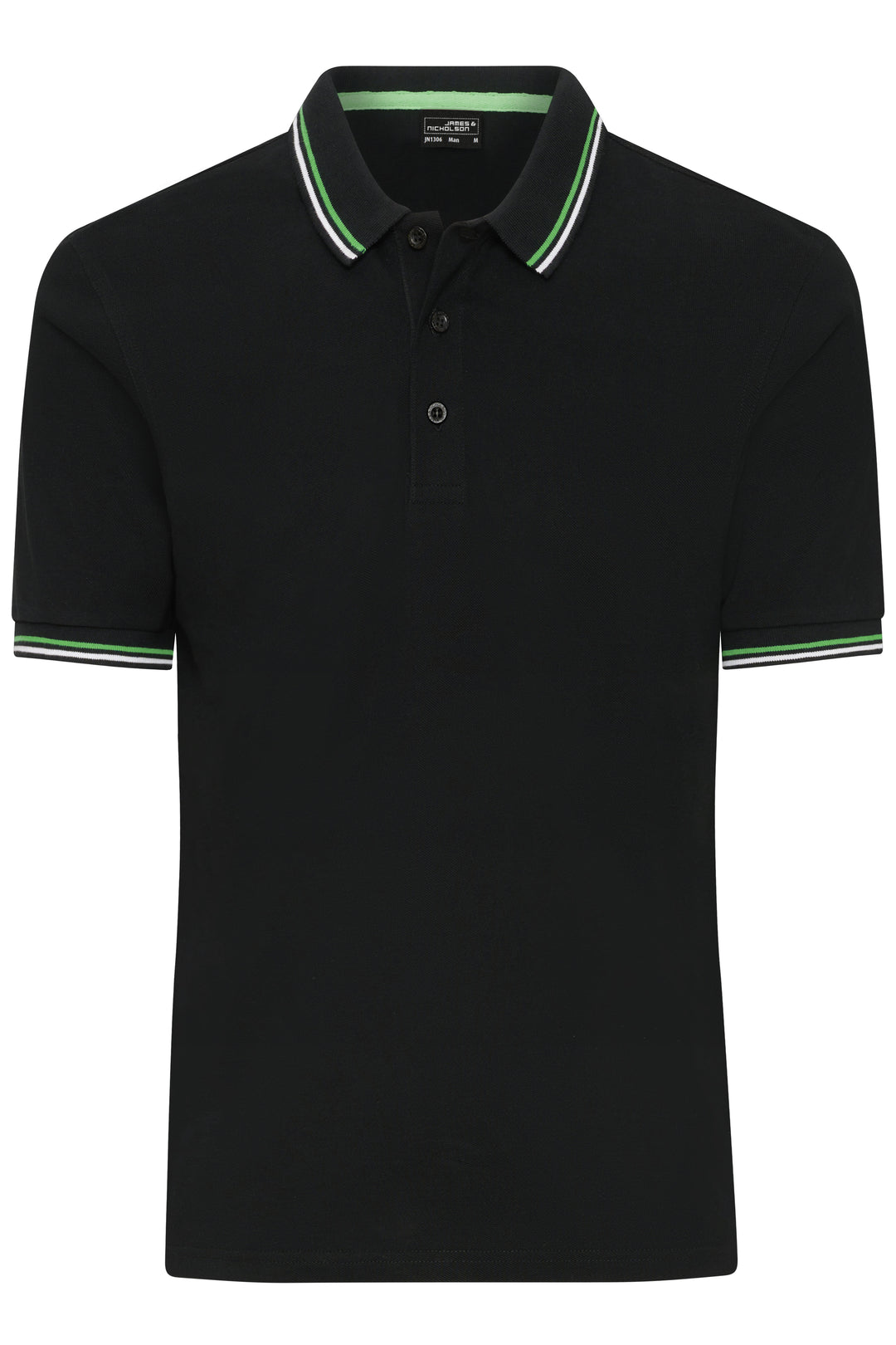 Men's Polo - black/white/lime-green