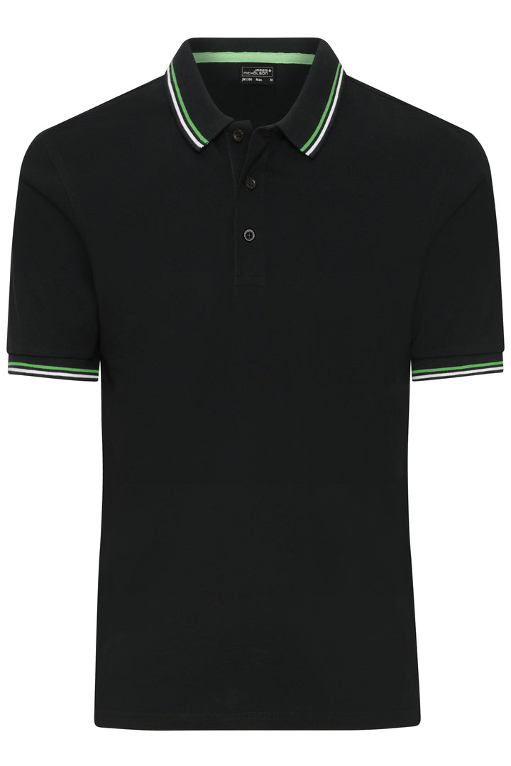 Men's Polo - black/white/lime-green