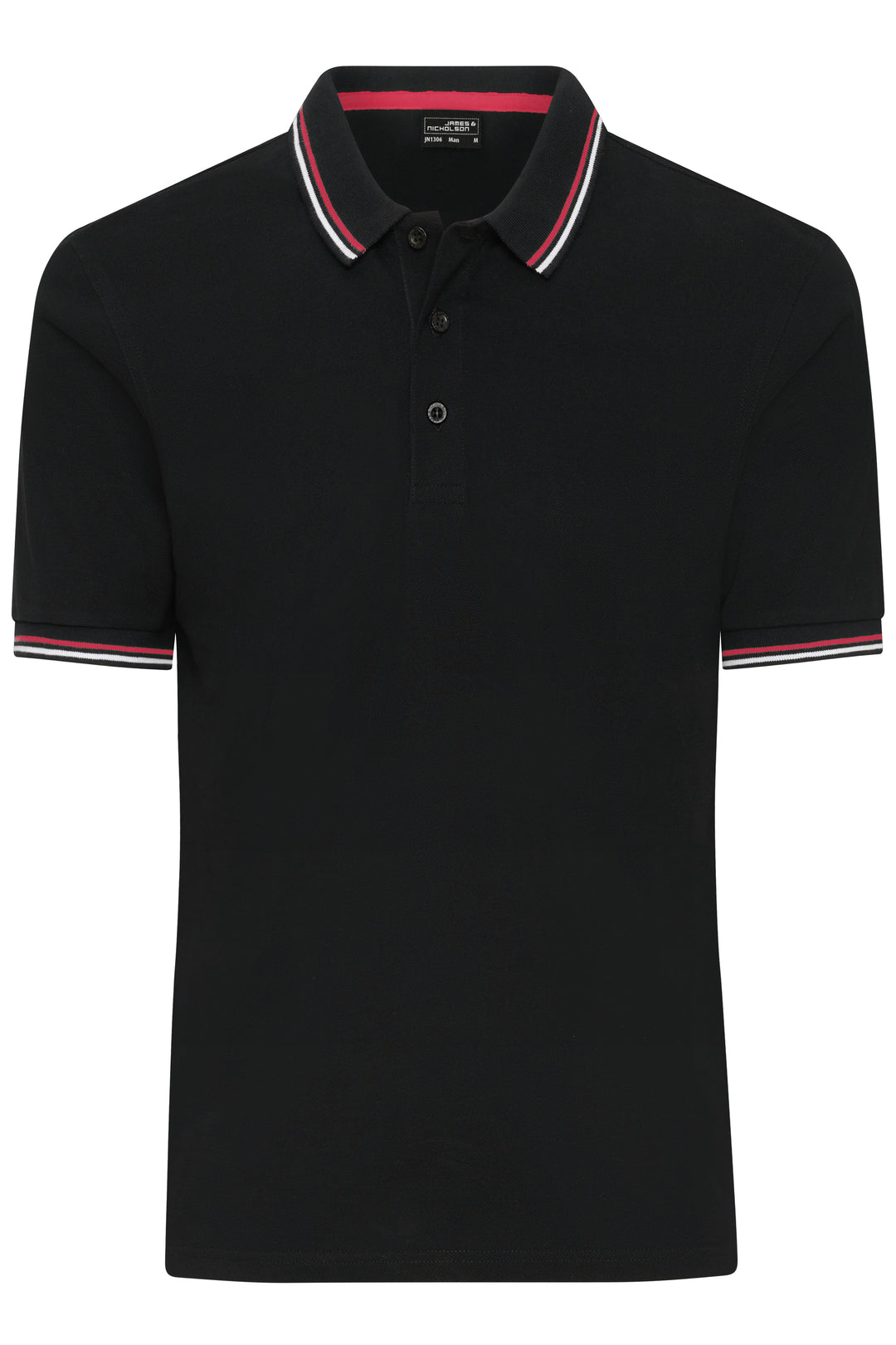 Men's Polo - black/white/red