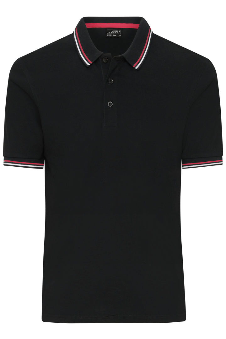 Men's Polo - black/white/red