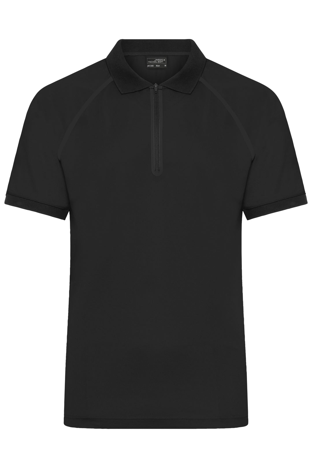 Men's Zip-Polo - black/black