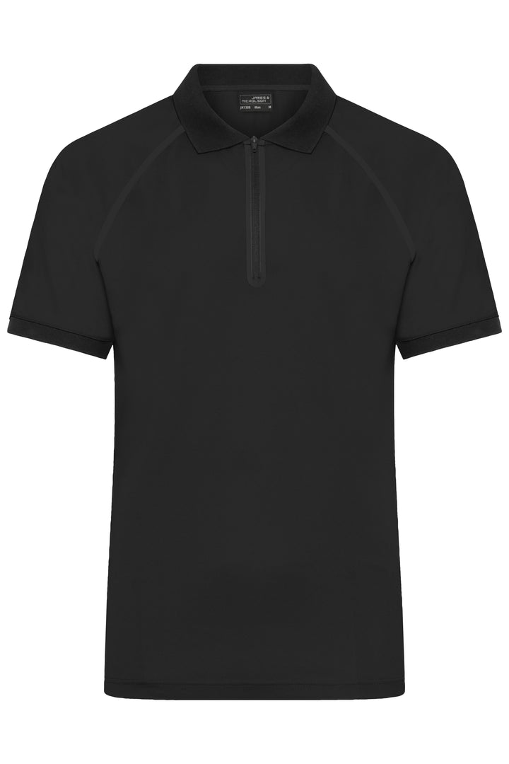Men's Zip-Polo - black/black