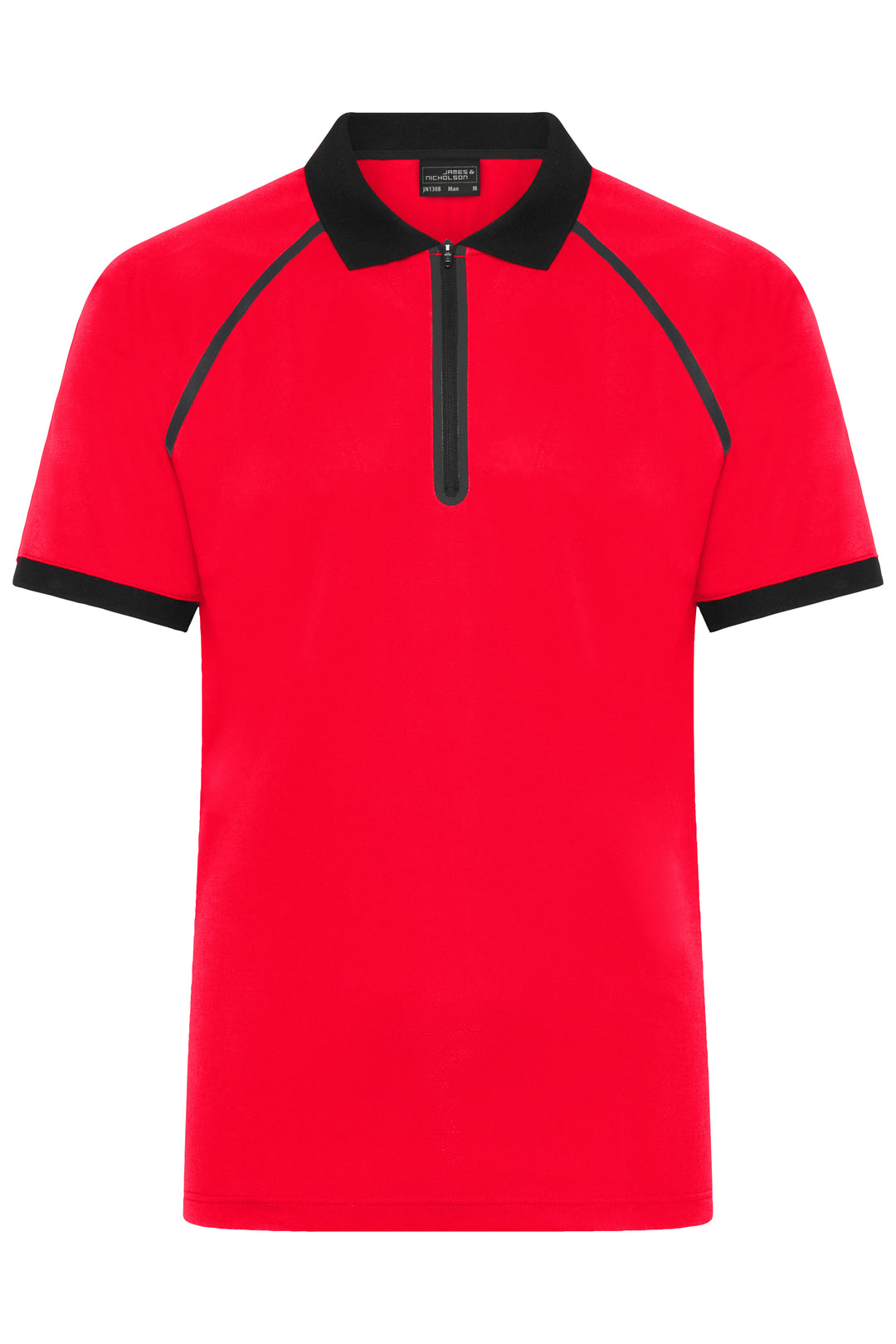 Men's Zip-Polo - light-red/black