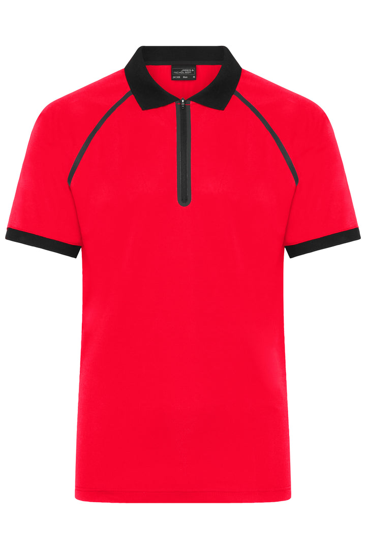 Men's Zip-Polo - light-red/black
