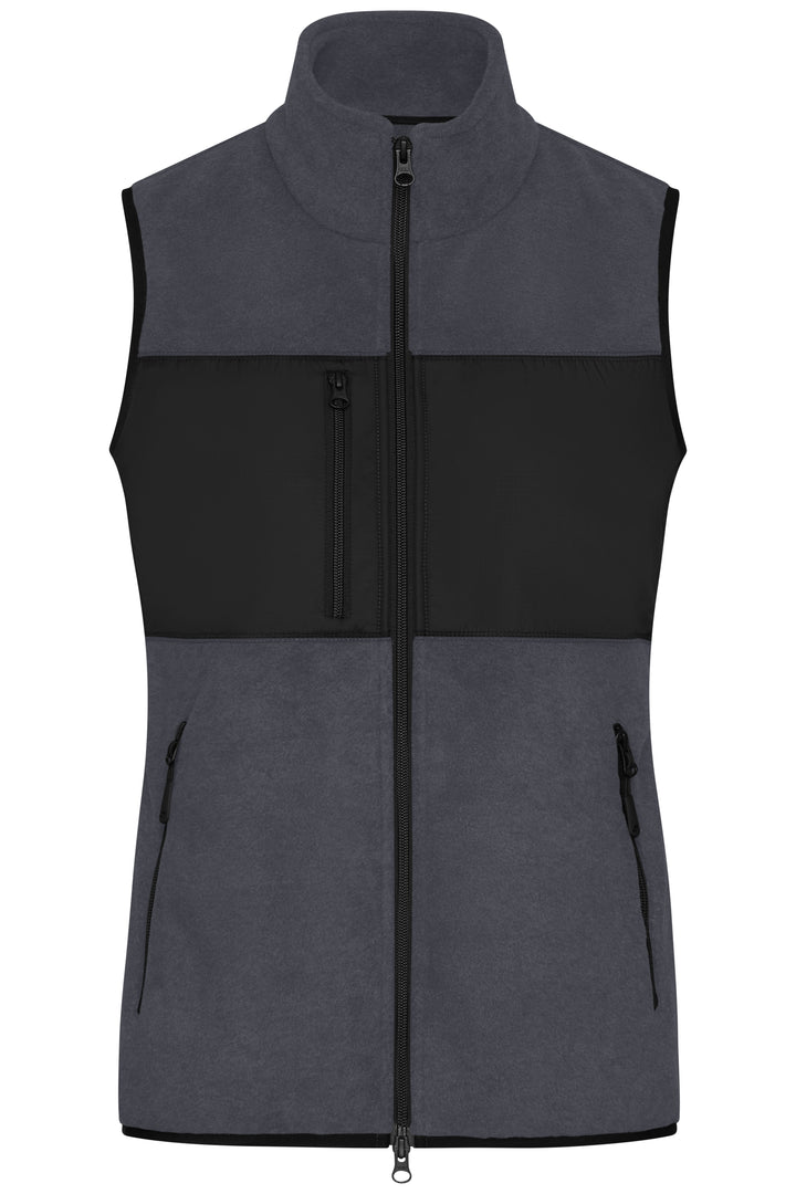 Ladies' Fleece Vest - carbon/black