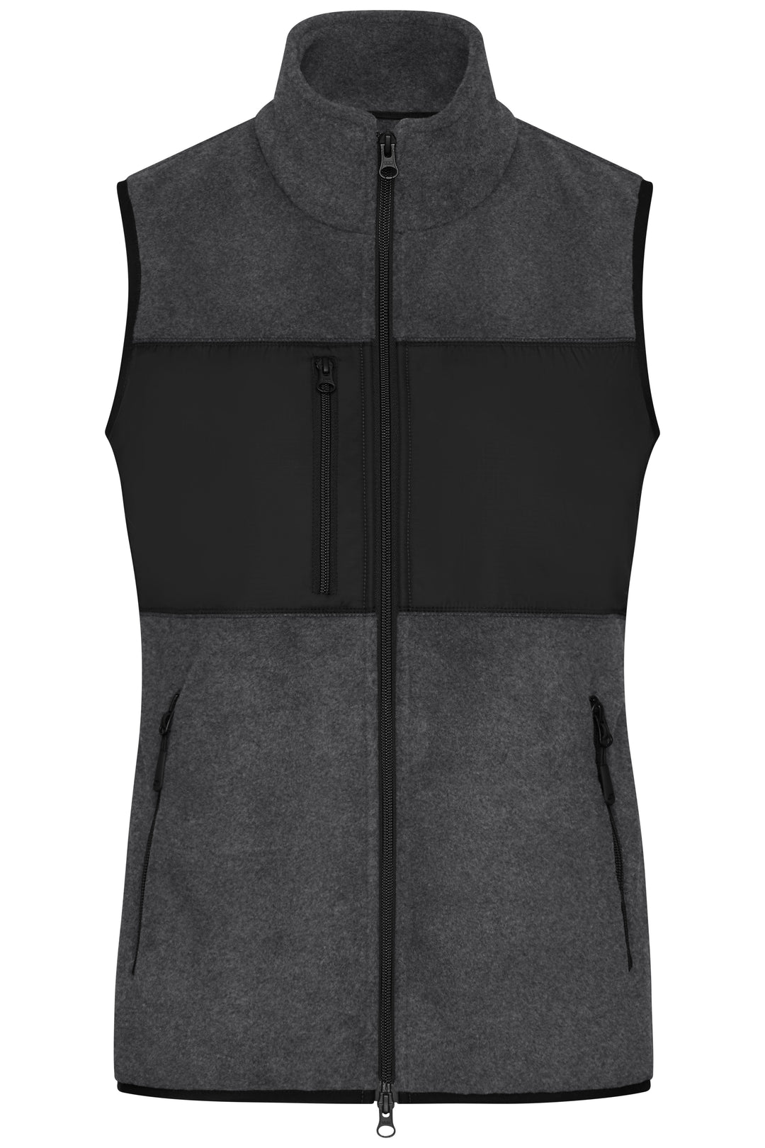Ladies' Fleece Vest - dark-melange/black