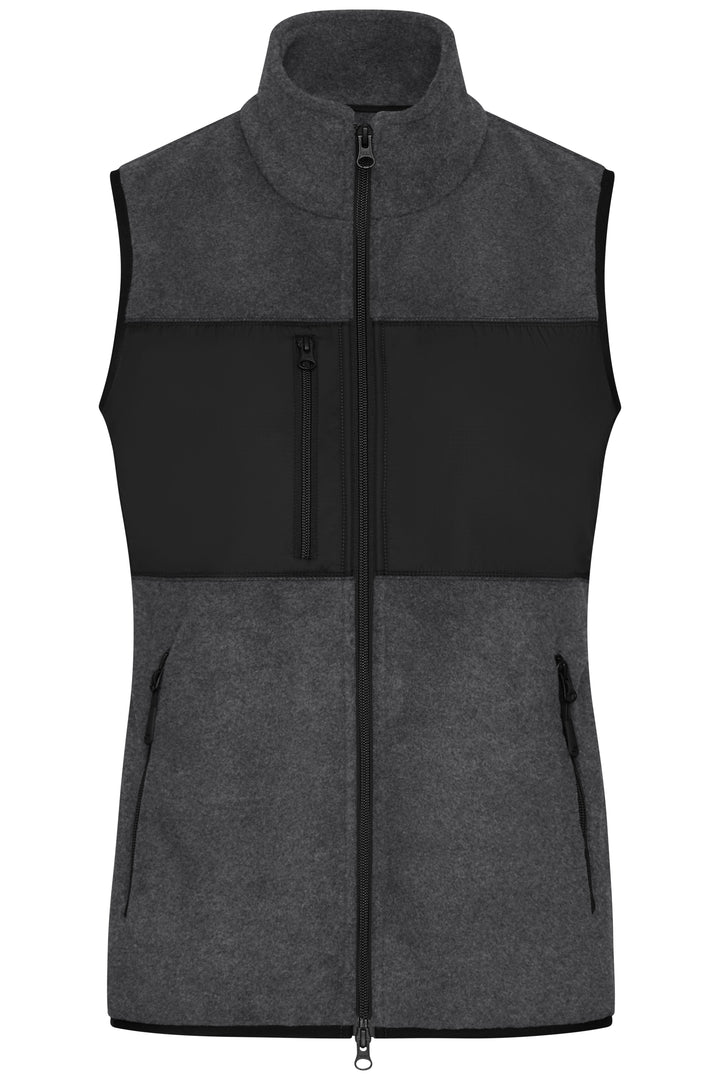 Ladies' Fleece Vest - dark-melange/black