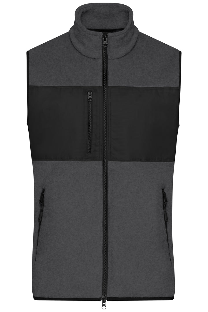 Men's Fleece Vest - dark-melange/black