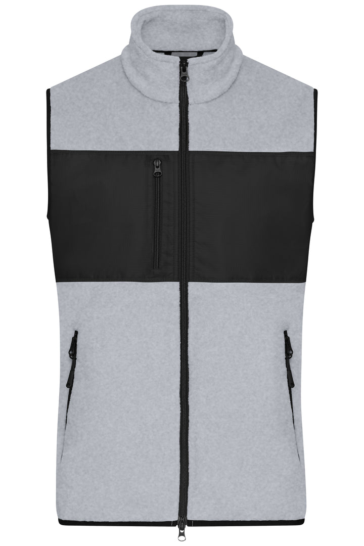 Men's Fleece Vest - light-melange/black