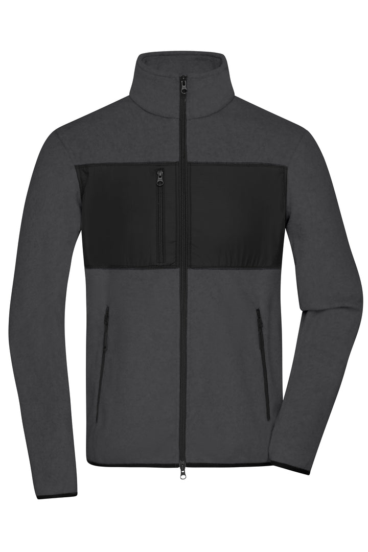 Men's Fleece Jacket - dark-melange/black