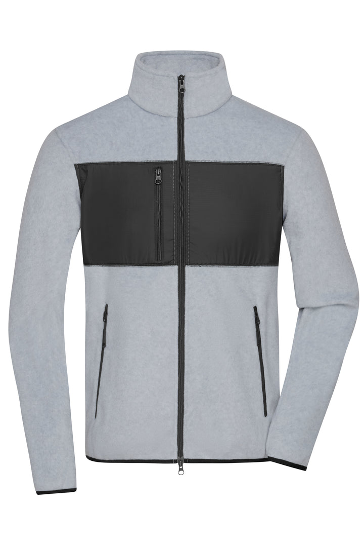 Men's Fleece Jacket - light-melange/black