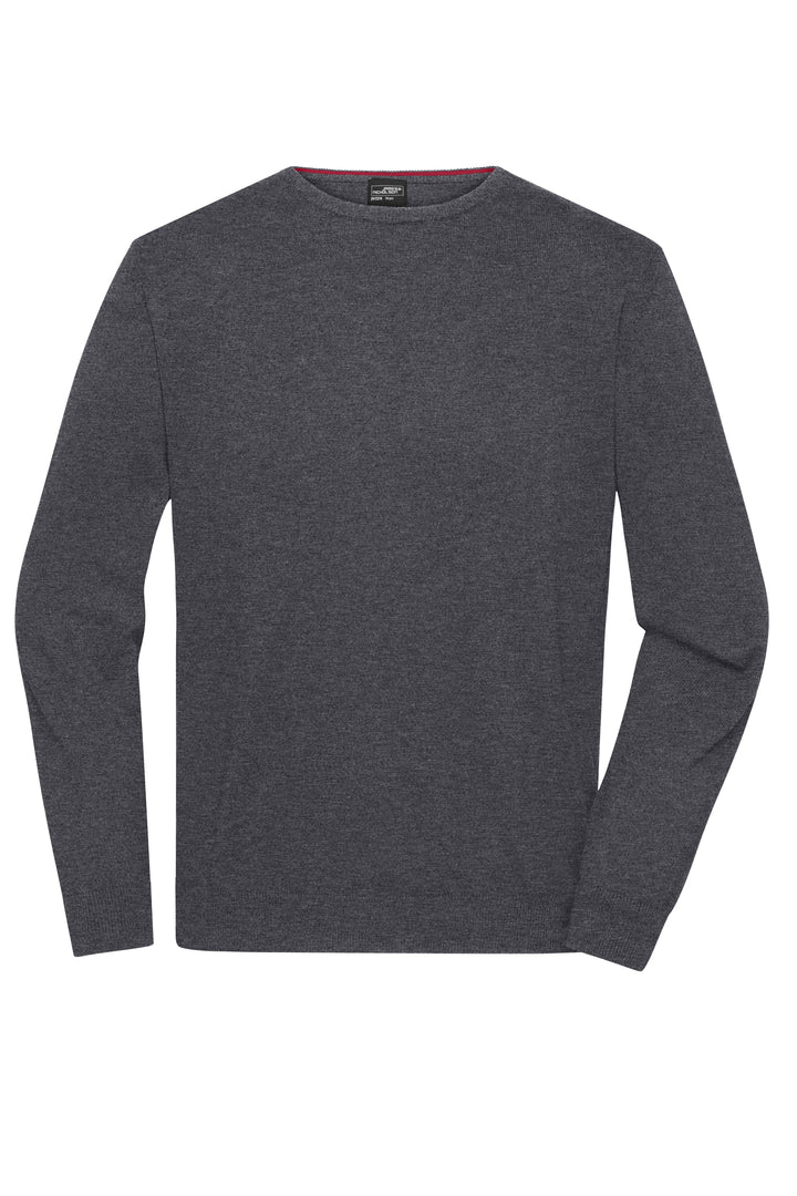 Men's Round-Neck Pullover - anthracite-melange